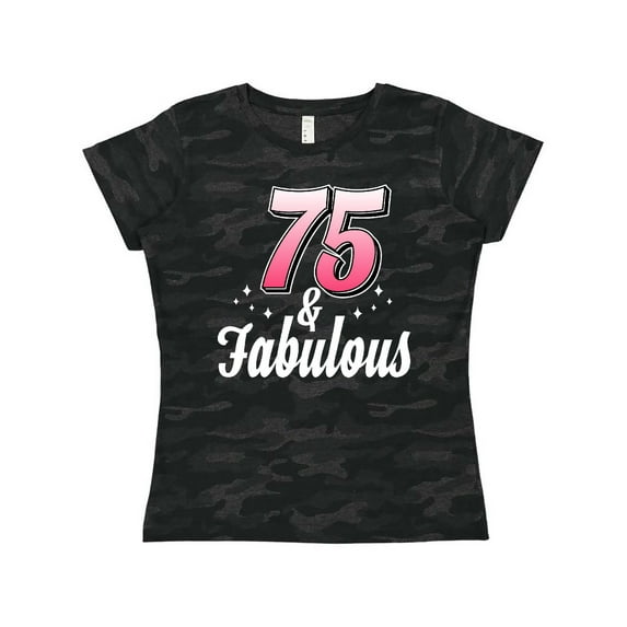 Inktastic 75 and Fabulous with Sparkles Women's T-Shirt