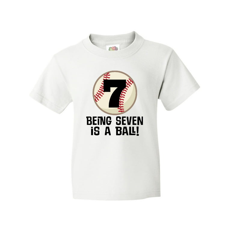 Kid 7th Birthday Baseball Boy 7 Years Old Player Shirt