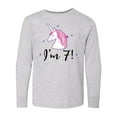 thumbnail image 1 of Inktastic 7th Birthday Cute Unicorn Long Sleeve Youth T-Shirt, 1 of 5