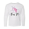 thumbnail image 1 of Inktastic 7th Birthday Cute Unicorn Long Sleeve Youth T-Shirt, 1 of 5