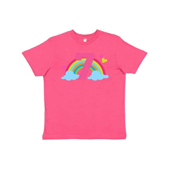Inktastic 7th Birthday Rainbow Youth T-Shirt