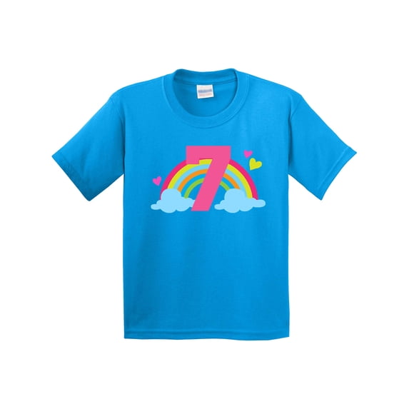 Inktastic 7th Birthday Rainbow Youth T-Shirt