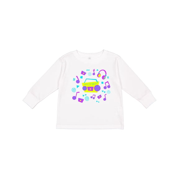 Inktastic '80s Boom Box music Boys or Girls Long Sleeve Toddler T-Shirt