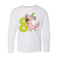thumbnail image 1 of Inktastic 8th Birthday Axolotl with Ice Cream Long Sleeve Youth T-Shirt, 1 of 5
