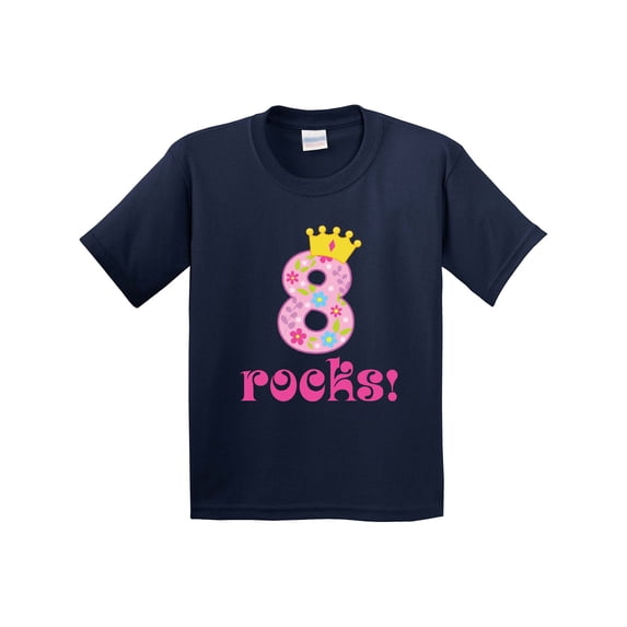 Inktastic 8th Birthday Rocks Girls 8 Year Old Youth T-Shirt
