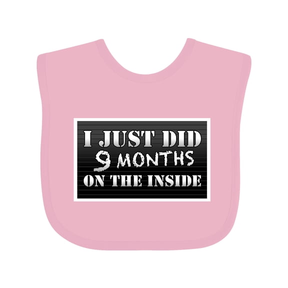 Inktastic 9 Months on the Inside Boys or Girls Baby Bib