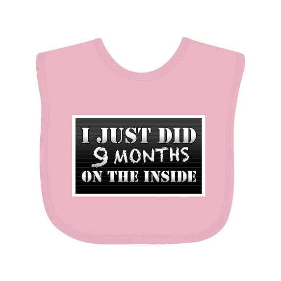 Inktastic 9 Months on the Inside Boys or Girls Baby Bib