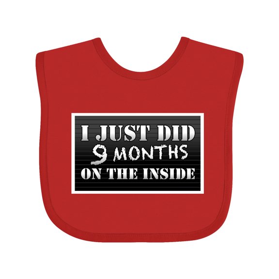 Inktastic 9 Months on the Inside Boys or Girls Baby Bib