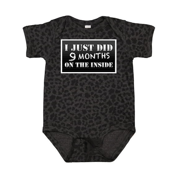 Inktastic 9 Months on the Inside Boys or Girls Baby Bodysuit