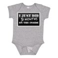 thumbnail image 1 of Inktastic 9 Months on the Inside Boys or Girls Baby Bodysuit, 1 of 5