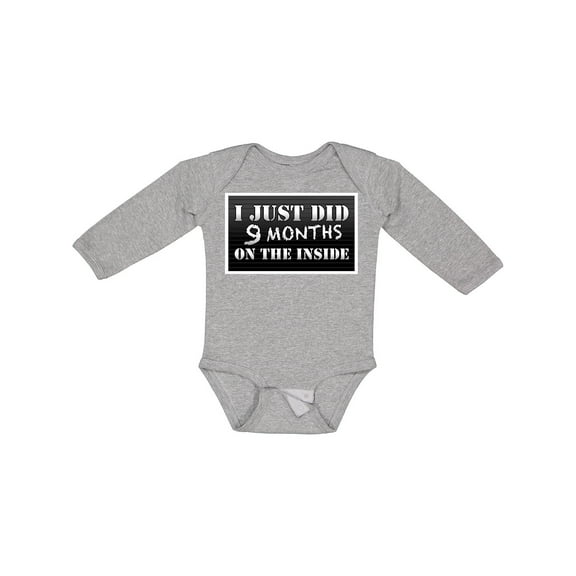 Inktastic 9 Months on the Inside Boys or Girls Long Sleeve Baby Bodysuit