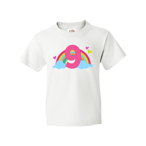 Inktastic 9th Birthday Rainbow 9 Year Old Youth T-Shirt