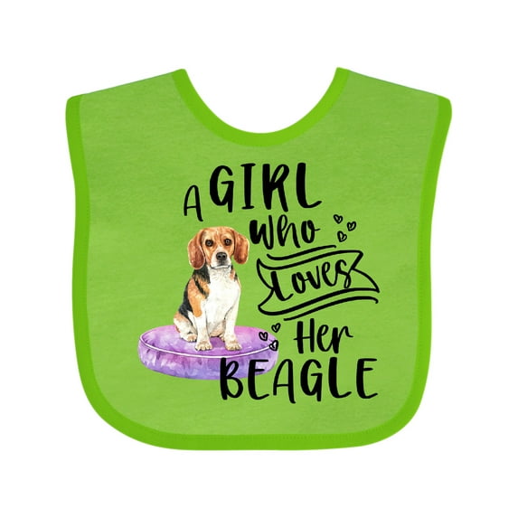Inktastic A Girl Who Loves Her Beagle Boys or Girls Baby Bib