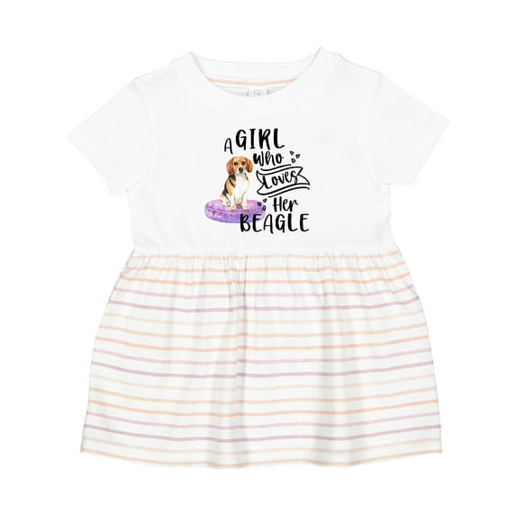 Inktastic A Girl Who Loves Her Beagle Girls Baby Dress