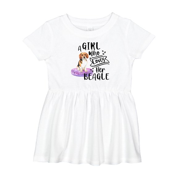 Inktastic A Girl Who Loves Her Beagle Girls Baby Dress