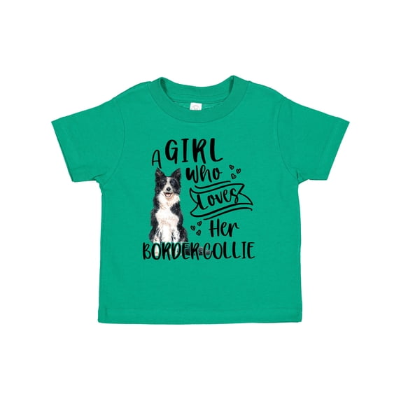 Inktastic A Girl Who Loves Her Border Collie Boys or Girls Toddler T-Shirt