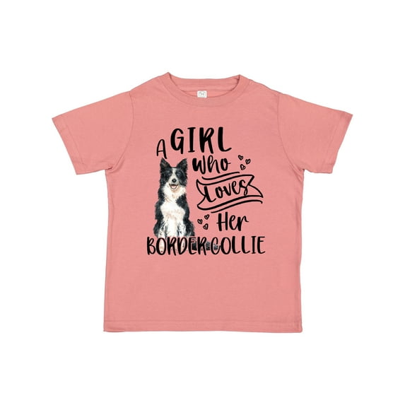 Inktastic A Girl Who Loves Her Border Collie Boys or Girls Toddler T-Shirt