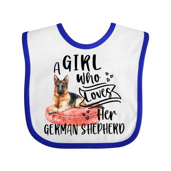 Inktastic A Girl Who Loves Her German Shepherd Boys or Girls Baby Bib