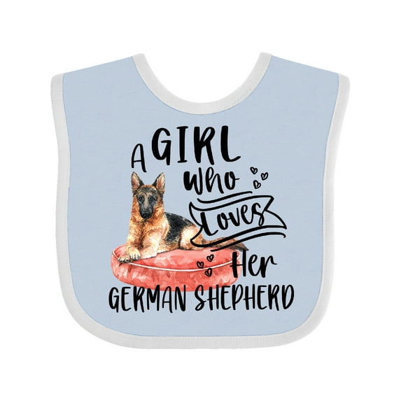 Inktastic A Girl Who Loves Her German Shepherd Boys or Girls Baby Bib