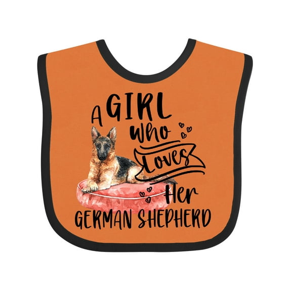 Inktastic A Girl Who Loves Her German Shepherd Boys or Girls Baby Bib