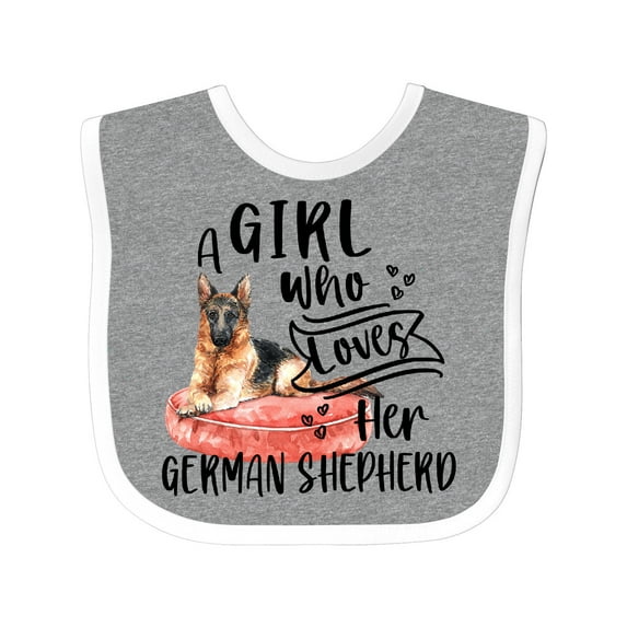 Inktastic A Girl Who Loves Her German Shepherd Boys or Girls Baby Bib