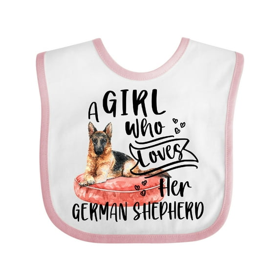 Inktastic A Girl Who Loves Her German Shepherd Boys or Girls Baby Bib