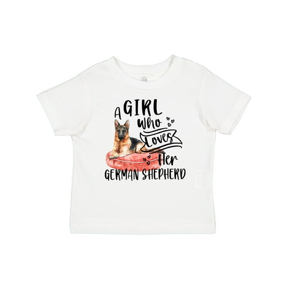 Inktastic A Girl Who Loves Her German Shepherd Boys or Girls Baby T-Shirt