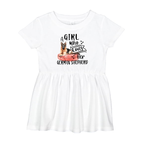 Inktastic A Girl Who Loves Her German Shepherd Girls Baby Dress