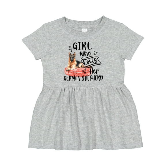 Inktastic A Girl Who Loves Her German Shepherd Girls Baby Dress