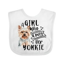 Inktastic A Girl Who Loves Her Yorkie Boys or Girls Baby Bib