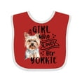 thumbnail image 1 of Inktastic A Girl Who Loves Her Yorkie Boys or Girls Baby Bib, 1 of 4
