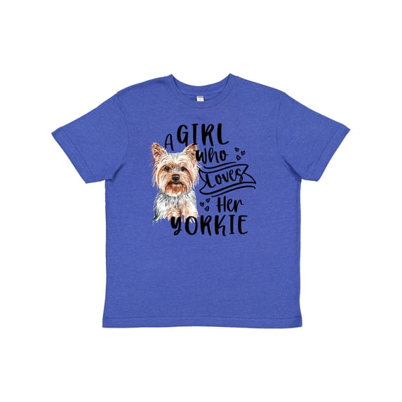 Inktastic A Girl Who Loves Her Yorkie Youth T-Shirt