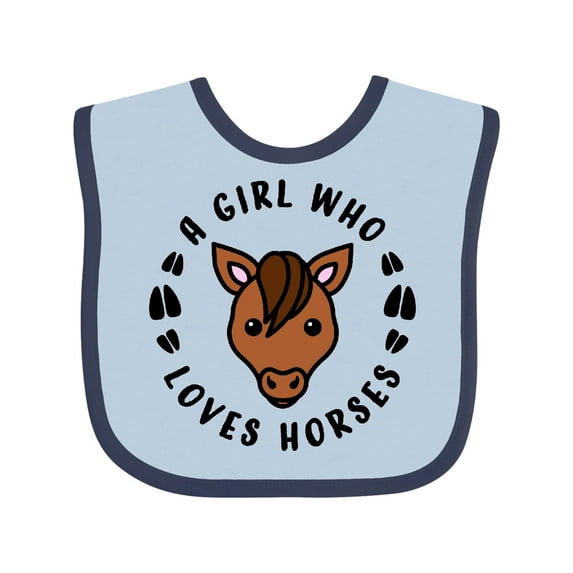 Inktastic A Girl Who Loves Horses Girls Baby Bib