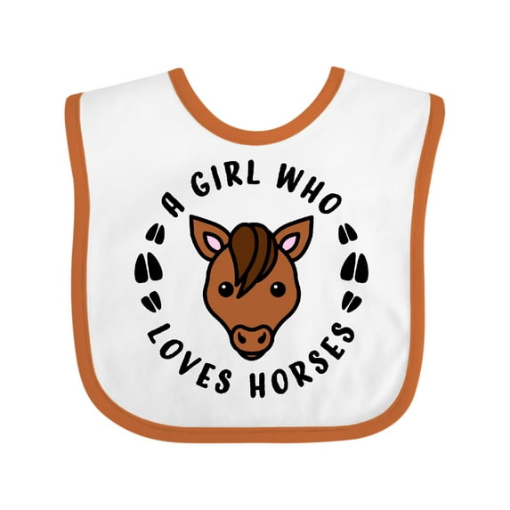 Inktastic A Girl Who Loves Horses Girls Baby Bib