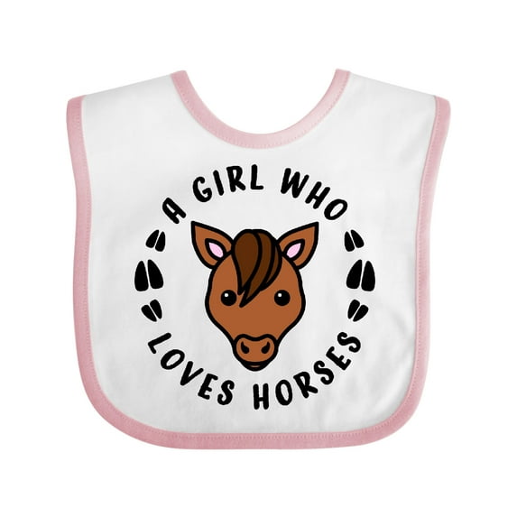 Inktastic A Girl Who Loves Horses Girls Baby Bib