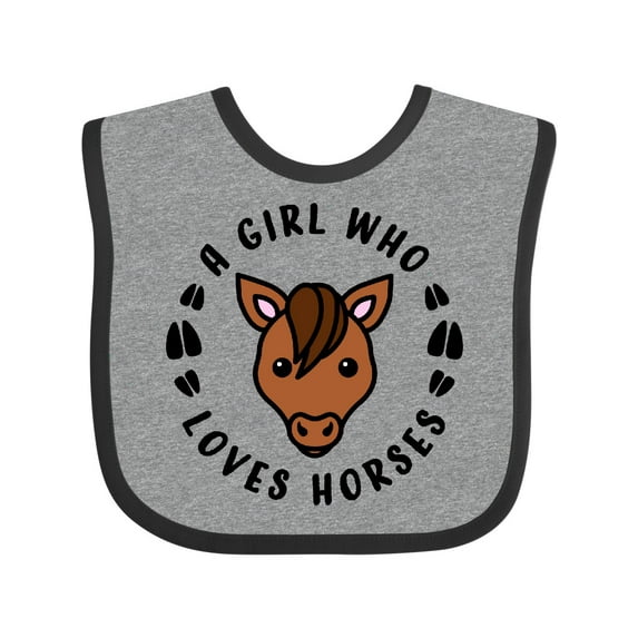 Inktastic A Girl Who Loves Horses Girls Baby Bib