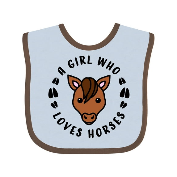 Inktastic A Girl Who Loves Horses Girls Baby Bib