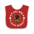 thumbnail image 1 of Inktastic A Girl Who Loves Horses Boys or Girls Baby Bib, 1 of 4