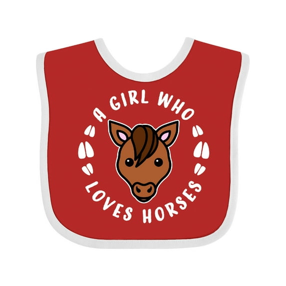 Inktastic A Girl Who Loves Horses Boys or Girls Baby Bib