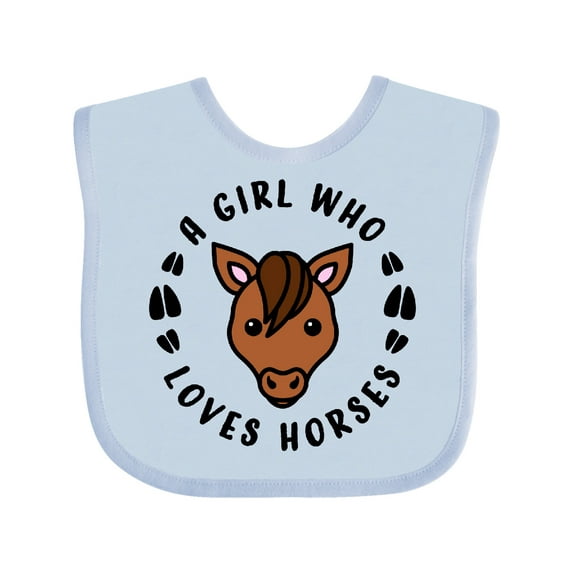 Inktastic A Girl Who Loves Horses Girls Baby Bib