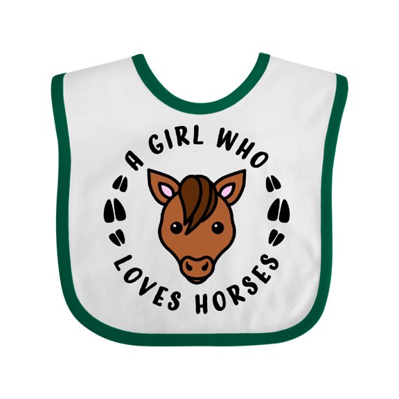 Inktastic A Girl Who Loves Horses Girls Baby Bib