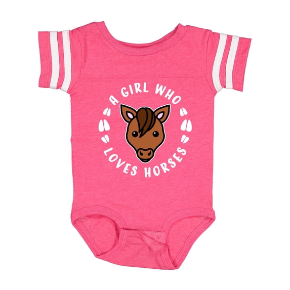 Inktastic A Girl Who Loves Horses Boys or Girls Baby Bodysuit