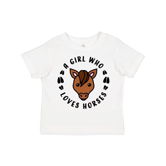 Inktastic A Girl Who Loves Horses Boys or Girls Toddler T-Shirt