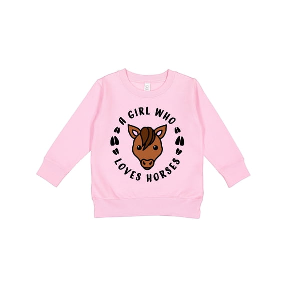 Inktastic A Girl Who Loves Horses Toddler Sweatshirt