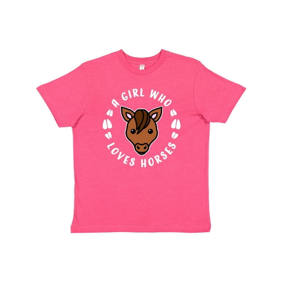 Inktastic A Girl Who Loves Horses Youth T-Shirt
