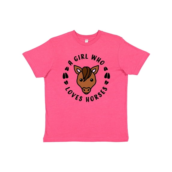 Inktastic A Girl Who Loves Horses Youth T-Shirt