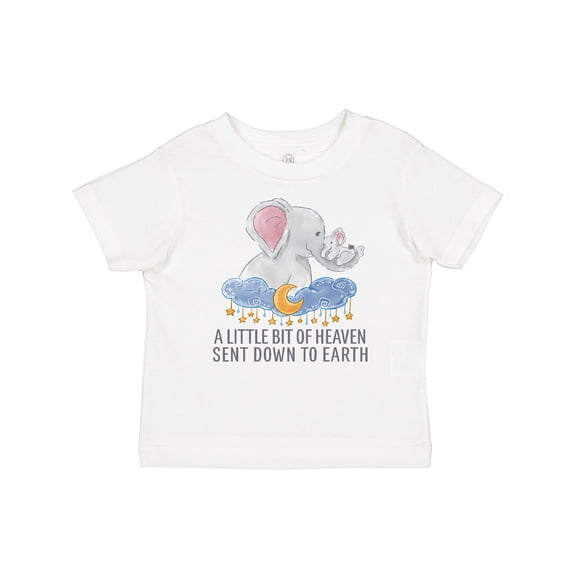 Inktastic A Little Bit of Heaven Sent Down to Earth Cute Elephants Boys or Girls Baby T-Shirt