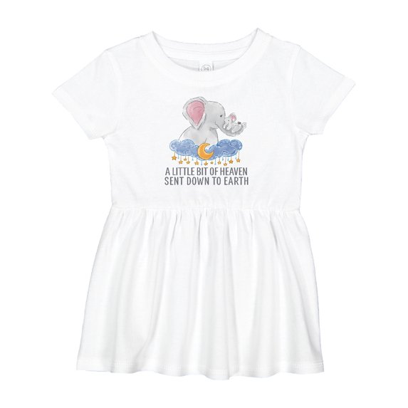 Inktastic A Little Bit of Heaven Sent Down to Earth Cute Elephants Girls Baby Dress