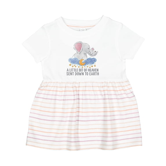 Inktastic A Little Bit of Heaven Sent Down to Earth Cute Elephants Girls Baby Dress
