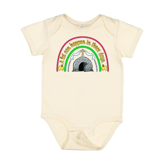 Inktastic A Lot Can Happen in Three Days Easter Rainbow Boys or Girls Baby Bodysuit